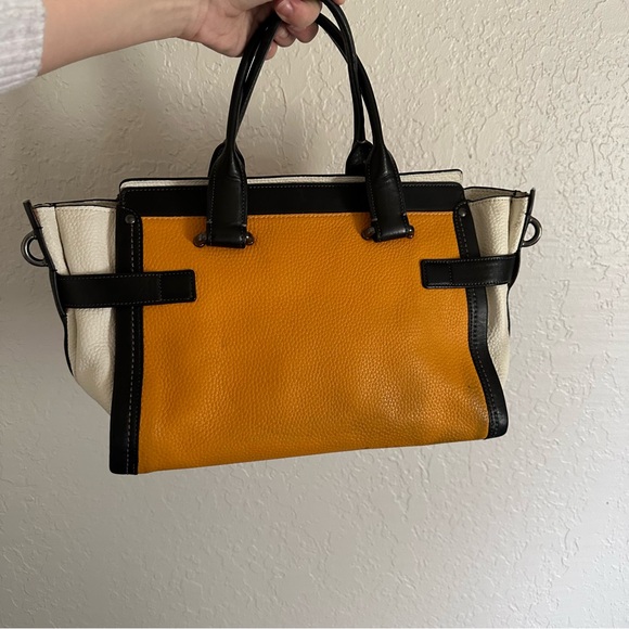 Coach Rare Color Block Swagger 27 Pebble Leather Chain Strap bag - Picture 9 of 13